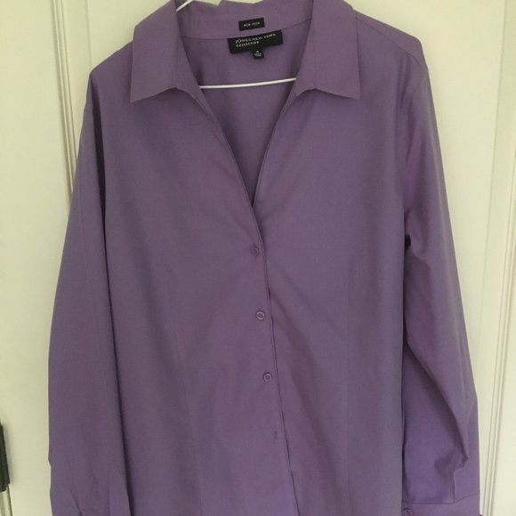 Purple button-up blouse size 14 - Picture 1 of 3